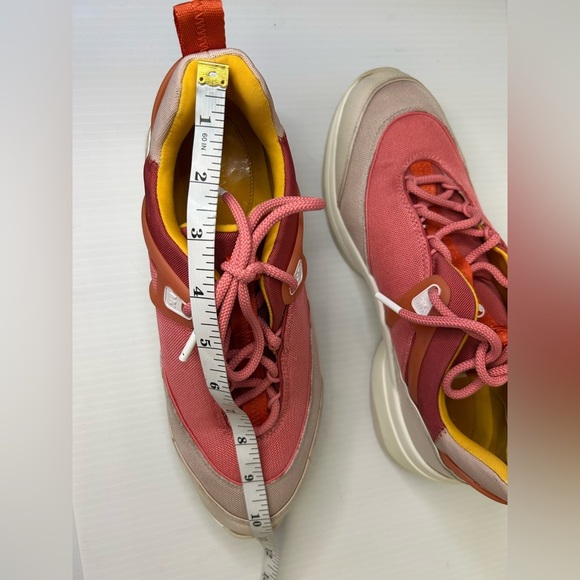 “Michael Kors” Women's Coral Pink Canvas & Leather Sneakers Size 10 - Picture 12 of 14